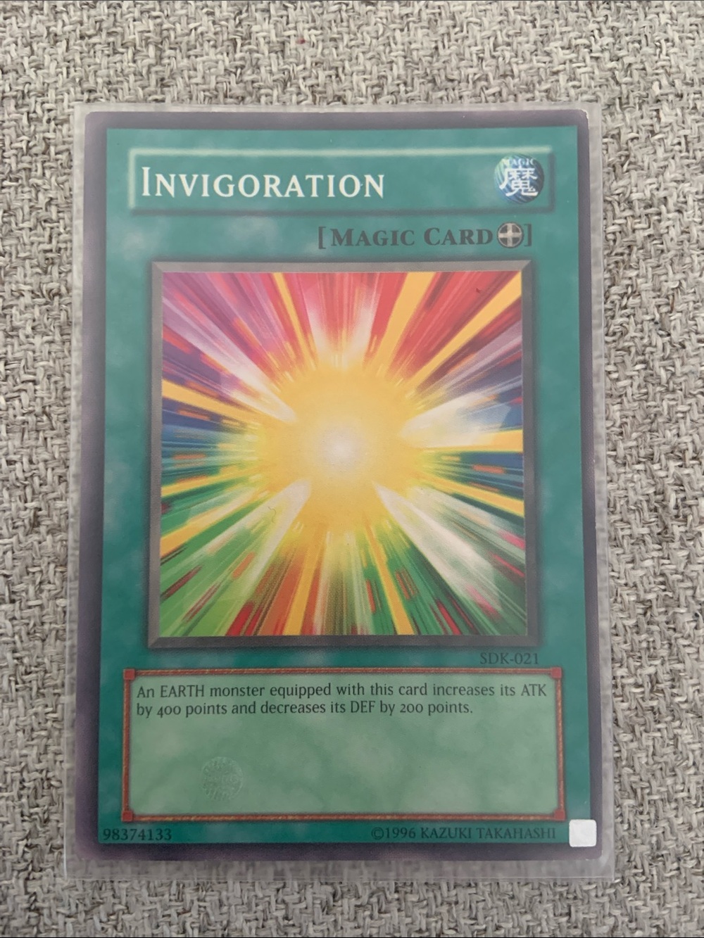 Invigoration Yu-Gi-Oh Magic Card - Trading Card Sleeve Included